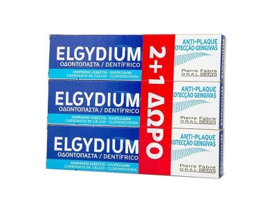 Elgydium Promo Antiplaque Jumbo Οδοντόκρεμα Κατά της Οδοντικής Πλάκας (2+1), 3 x 100ml