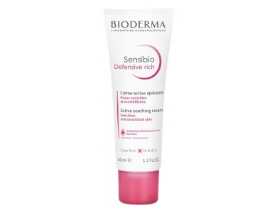 Bioderma Sensibio Defensive Rich Πλούσια Καταπραϋντική Κρέμα για Ενίσχυση της Αυτοάμυνας της Ευαίσθητης Επιδερμίδας από τους Ρύπους, 40ml