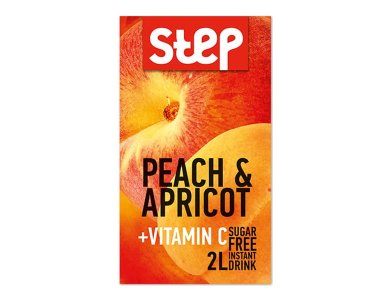 Step Peach & Apricot Βιταμινούχο Στιγμιαίο Ρόφημα σε Σκόνη, 9gr