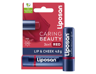 Liposan Caring Beauty Red Ενυδατικό Βάλσαμο Χειλιών SPF30, 4,8g