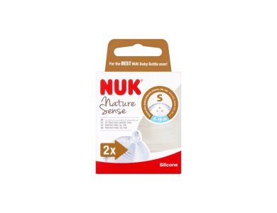 Nuk Nature Sense, Θηλή Σιλικόνης, Small 6-18m, 2τμχ