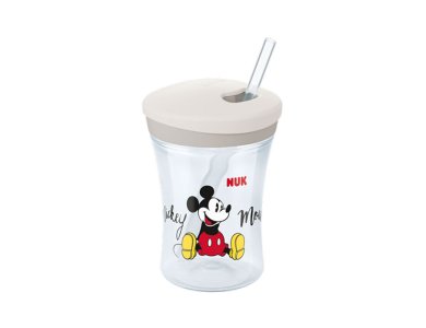 Nuk Action Cup Disney Mickey Mouse 12m+ Εκπαιδευτικό Παγουράκι με Καλαμάκι, 230ml