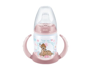 Nuk First Choice Learner Bottle Disney Bambi, Μπιμπερό Εκπαίδευσης με Δύο Λαβές & Μαλακό Ρύγχος Σιλικόνης 6-18m,150ml