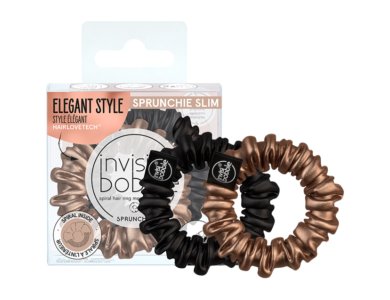 Invisibobble Sprunchie Slim Elegant Style, Λαστιχάκι για Μαλλιά Υφασμάτινης Υφής, 2τμχ