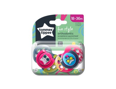 Tommee Tippee Πιπίλες Σιλικόνης Fun για Μωράκια από 18-36 Μηνών, 2τμχ