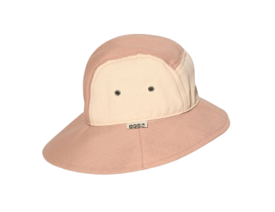 KiETLA Καπέλο Camper με προστασία UPF50+ με γείσο προστασία σε Σβέρκο και αυτιά, Natural/Pink 1-2 ετών
