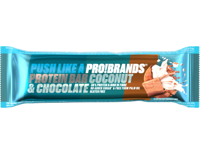 Pro!Brands Protein Bar Coconut & Chocolate, Ενεργειακή Μπάρα με Γεύση Καρύδα & Σοκολάτα, 45gr