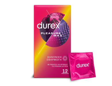 Durex Pleasuremax, Προφυλακτικά Με Κουκίδες & Ραβδώσεις, 12τμχ