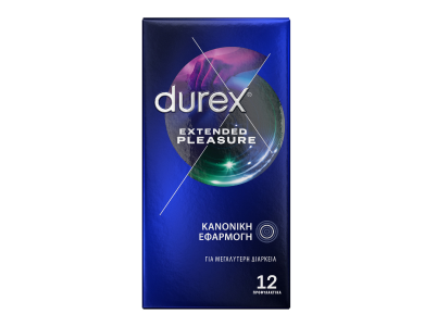 Durex Extended Pleasure, Προφυλακτικά Για Απόλαυση Παρατεταμένης Διάρκειας, 12τμχ