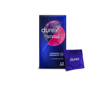 Durex Perfomax Intense Προφυλακτικά Με Κουκκίδες, Ραβδώσεις και Επιβραδυντικό Τζελ, 12τμχ