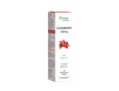 Power Health Cranberry με Βιταμίνη C & Στέβια 20 Αναβράζοντα Δισκία