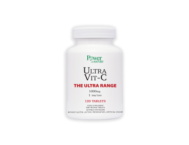 Power Of Nature Ultra Vit-C The Ultra Range 1000mg, Βιταμίνη C για τόνωση & ενέργεια, 120tabs