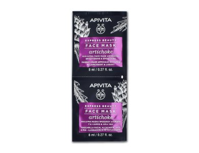 Apivita Express Mask AHA & PHA Μάσκα Προσώπου με Αγκινάρα για Λάμψη & Λεία Υφή, 2x8ml