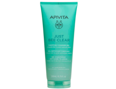 Apivita Just Bee Clear Purifying Cleansing Gel, Καθαριστικό Τζελ Προσώπου για Λιπαρή Επιδερμίδα ή με Τάση Ακμής 200ml