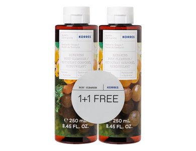 Korres Πακέτο Προσφοράς 1+1 Δώρο με Body Cleanser Santorini Grape Αφρόλουτρο Αμπέλι Σαντορίνης, 2x250ml