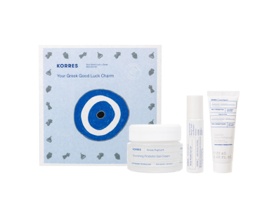 Korres Promo Set Greek Yoghurt Nourishing Probiotic Ενυδατική Κρέμα-Gel, 40ml, Wide Awake Ενυδατικό Gel Ματιών, 15ml, Foaming Cream Αφρώδης Κρέμα Καθαρισμού, 20ml & Δώρο Βραχιόλι Καλής Τύχης