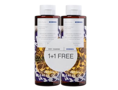 Korres Promo 1+1 Πακέτο Renewing Shower Gel, Αφρόλουτρο Μέλι-Θυμάρι, 2x250ml