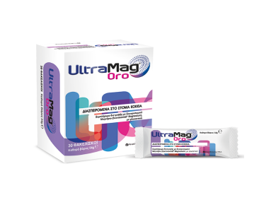 UltraMag Oro Συμπλήρωμα Διατροφής με Σουκροσωμικό Μαγνήσιο, 30sachets