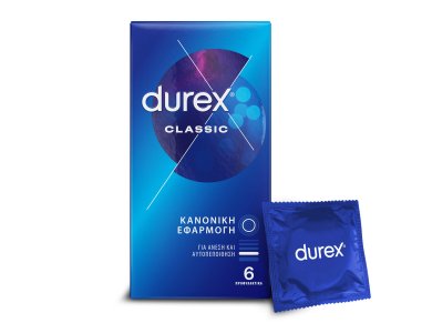 Durex Classic, Προφυλακτικά Ευκολοφόρετα με Ήπια Λίπανση, 6τμχ