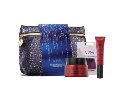 Ahava Apple-y-Ever After X-Mas Pack Advanced Deep Wrinkle Cream Ενυδατική Κρέμα Προσώπου, 50ml, Advanced Smoothing Eye Cream Κρέμα Ματιών κατά των Ρυτίδων, 15ml, Advanced Deep Wrinkle Mask Μάσκα Αντιγήρανσης, 8ml & Νεσεσέρ, 1σετ