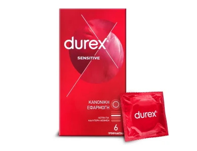 Durex Sensitive Προφυλακτικά Λεπτά για Μεγαλύτερη Ευαισθησία, 6τμχ