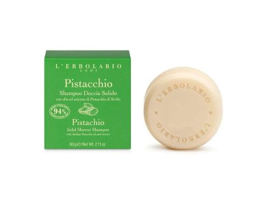 L'erbolario Solid Shower Shampoo Pistacchio, Σαμπουάν για Μαλλιά & Σώμα σε μορφή Πλάκα σαπουνιού, 60gr