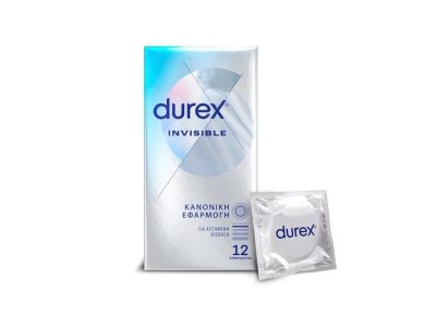 Durex Invisible Extra, Λεπτά Extra Ευαίσθητα Προφυλακτικά, 12τμχ