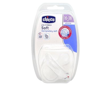 Chicco Physio Soft, Όλο Πιπίλα Σιλικόνης για Ηλικίες 16-36m, Διάφανη, 1τμχ