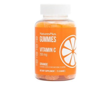 Nature's Plus Vitamin C 250mg, Συμπλήρωμα Διατροφής Για Την Εύρυθμη Λειτουργία Του Οργανισμού Με Γεύση Πορτοκάλι, 75gummies