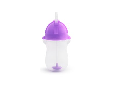 Munchkin Tip & Sip Cup Tall Purple Ποτήρι με καλαμάκι, Μώβ 12m+, 296ml