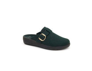 Scholl Nilla Buckle Dark Green Γυναικείες Ανατομικές Παντόφλες, No40