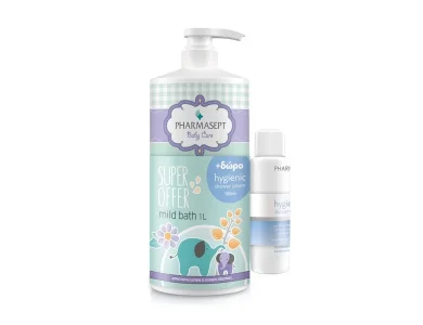 Pharmasept Baby Care Mild Bath Βρεφικό Αφρόλουτρο 1L + Δώρο Hygienic Shower Cream 100ml