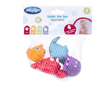 PlayGro Under The Sea Squirtees, Πολύχρωμα Ζωάκια Μπάνιου, 6m+, 4τμχ