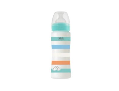 Chicco Πλαστικό Μπιμπερό Σιλικόνης Well Being 4m+, Colors 330ml