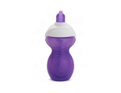 Munchkin Click Lock Flip Straw Cup Παιδικό Πλαστικό Ποτηράκι με Καλαμάκι 12m+, Μώβ, 296ml