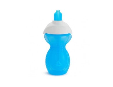 Munchkin Click Lock Flip Straw Cup Παιδικό Πλαστικό Ποτηράκι με Καλαμάκι 12m+, Μπλέ, 296ml