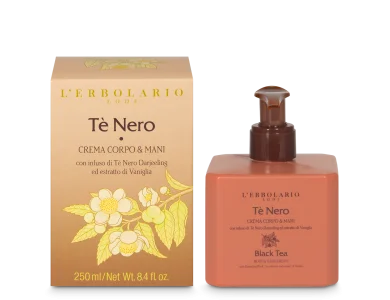 L'erbolario Te Nero Body & Hand Cream, Ενυδατική Κρέμα Σώματος & Χεριών, 250ml