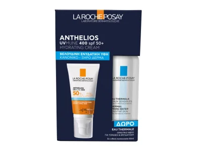 La Roche Posay Promo Anthelios UVMune 400 Hydrating Cream Αντηλιακή Ενυδατική κρέμα προσώπου SPF50+, 50ml & Eau Thermal Ιαματικό Νερό, 50ml