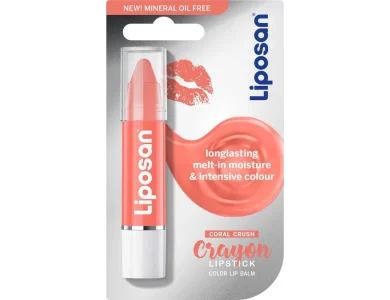 Liposan Crayon Lipstick Coral Crush, Περιποιητικό Balm Χειλιών με Χρώμα & Φυσικά Έλαια, 3gr