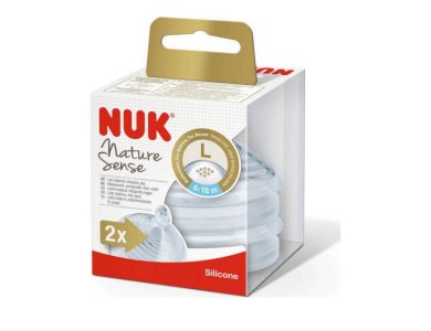 Nuk Nature Sense, Θηλή Σιλικόνης, Large 6-18m, 2τμχ