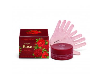 L'erbolario Rosa Purpurea Balsamo Mani Hand Cream, Eνυδατική κρέμα χεριών & 1 Ζευγάρι Γάντια, 75ml