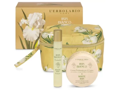 L'erbolario White Iris Bianco Mini Beauty Case Travel Petal Αρωμα, 15ml & Κρέμα Σώματος, 75ml