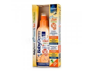 InterMed BabyDerm Insect & Sun Protection SPF50, 3 σε 1 Παιδικό Αντηλιακό Σπρέι με Εντομοαπωθητική Δράση, 200ml