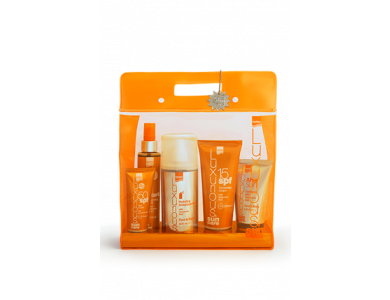 InterMed Luxurious Suncare Medium Protect Pack, Πακέτο Αντηλιακής προστασίας με Sunscreen Cream Spf 15, 200ml & Face Cream Spf 50, 75ml & Dark Tanning Oil, 200ml & After Sun Cooling Gel, 150ml & Hydrating Antioxidant Mist, 400ml