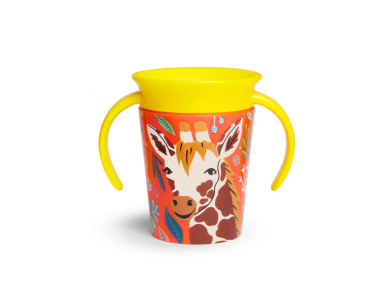 Munchkin Miracle 360° Sippy Cup 12m+ Giraffe, Εκπαιδευτικό Κύπελλο-Ποτήρι με καπάκι, 177ml