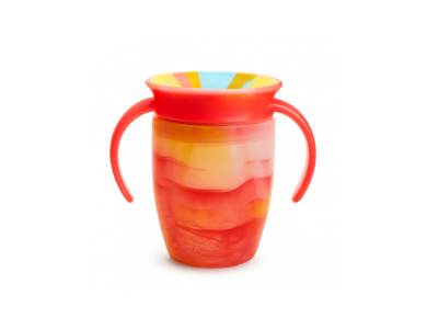 Munchkin Miracle 360 Trainer Cup Tropical Swirl, Εκπαιδευτικό Ποτήρι, 6m+, Χρώμα Κόκκινο, 207ml