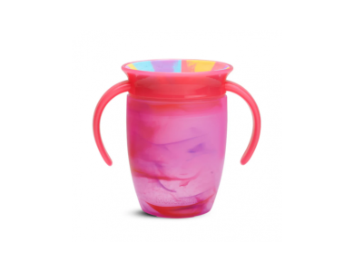 Munchkin Miracle 360 Trainer Cup Tropical Swirl, Εκπαιδευτικό Ποτήρι, 6m+, Χρώμα Ρόζ, 207ml