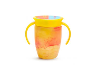 Munchkin Miracle 360 Trainer Cup Tropical Swirl, Εκπαιδευτικό Ποτήρι, 6m+, Χρώμα Πορτοκαλί, 207ml