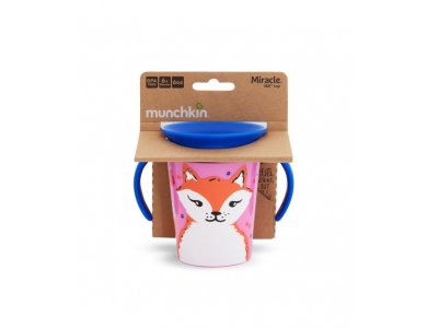 Munchkin Miracle 360° Sippy Cup 6m+ Fox, Εκπαιδευτικό Κύπελλο-Ποτήρι με καπάκι, 177ml