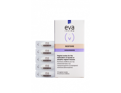 InterMed Eva Intima Restore Ovules, Κολπικά Υπόθετα για Τραυματισμούς ή Ήπια Ατροφία, 10τμχ